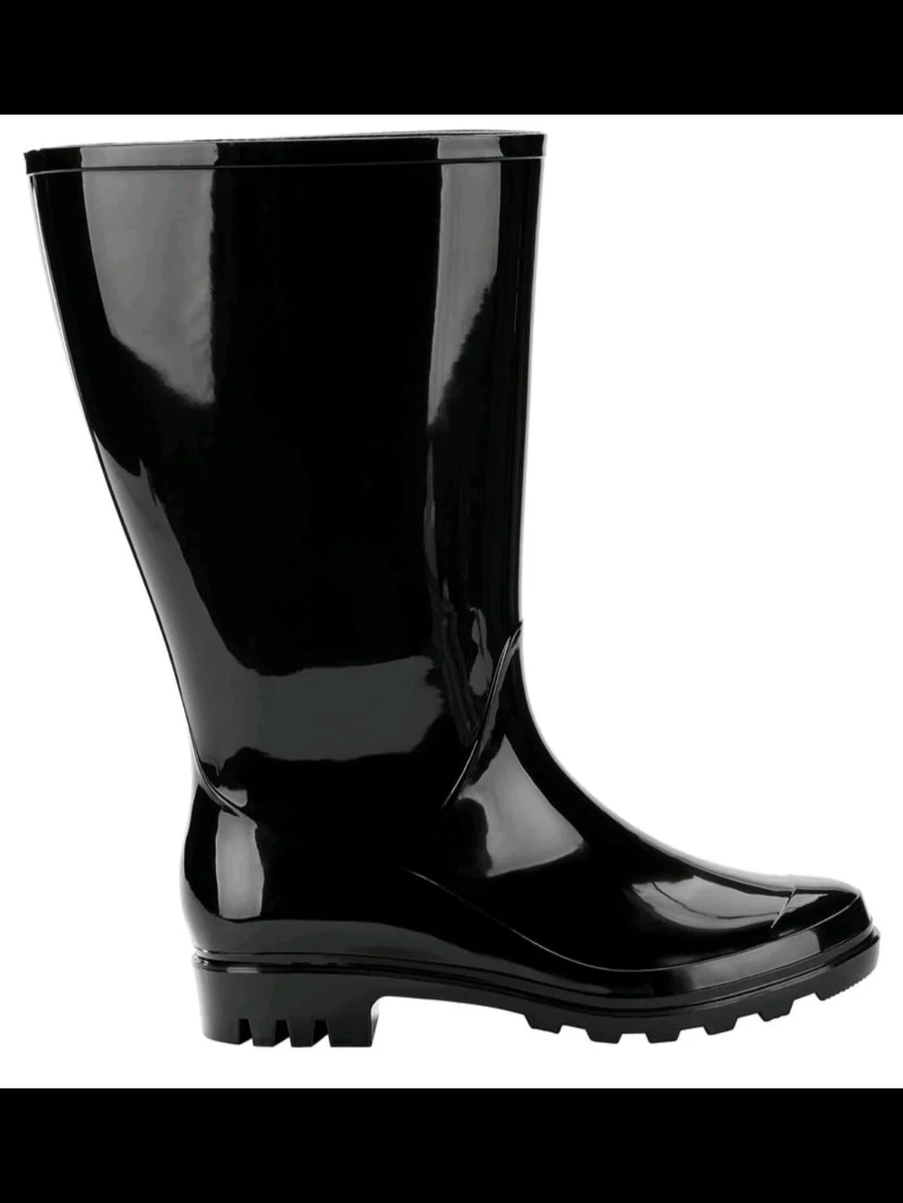 Time and Tru Black Glossy Rain Boots